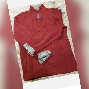 ORVIS Cotton Ribbed Paisley Pullover Sweater